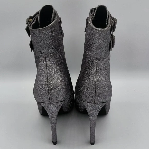 Silver Sparkle High Heel Boots - Picture 3 of 5